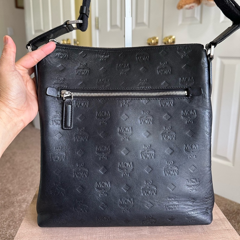 MCM Black Leather Crossbody Bag, Very Good Condition - Picture 3 of 12